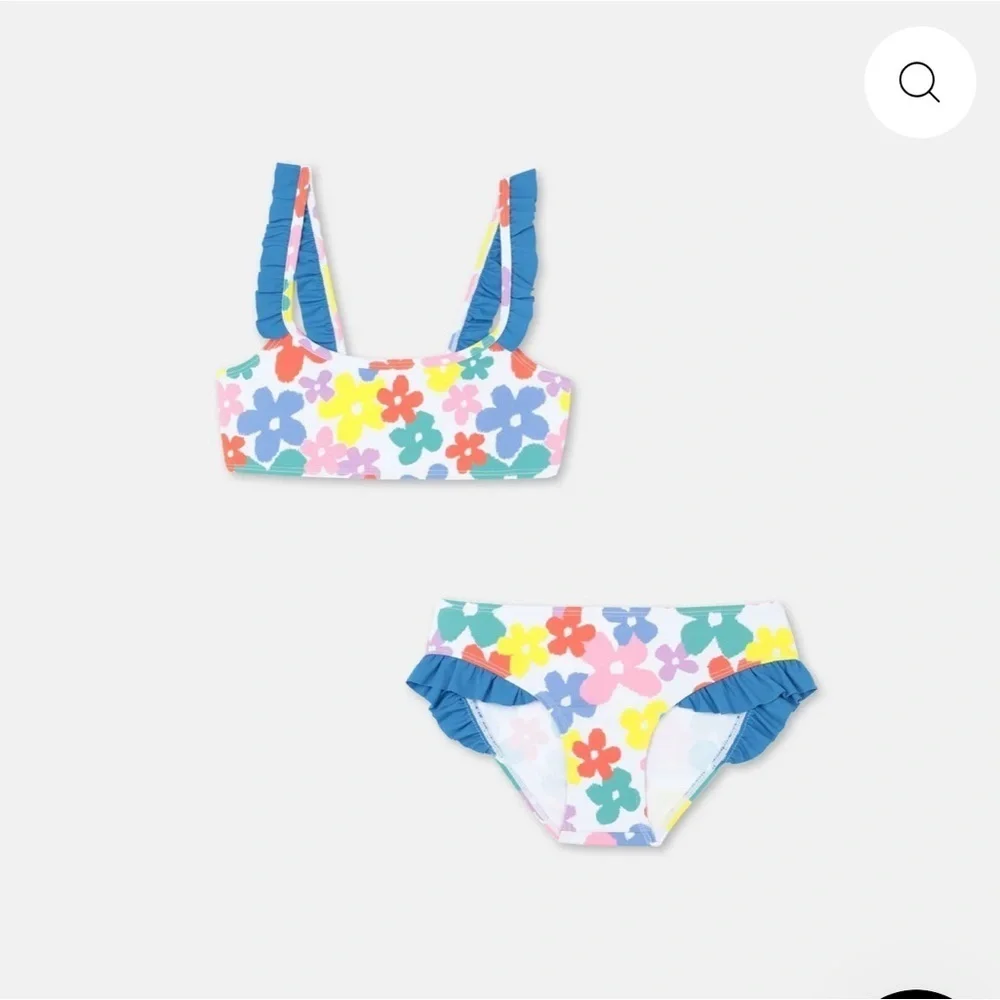 Colorful Floral Bikini Set with Shark Bag by Stella McCartney